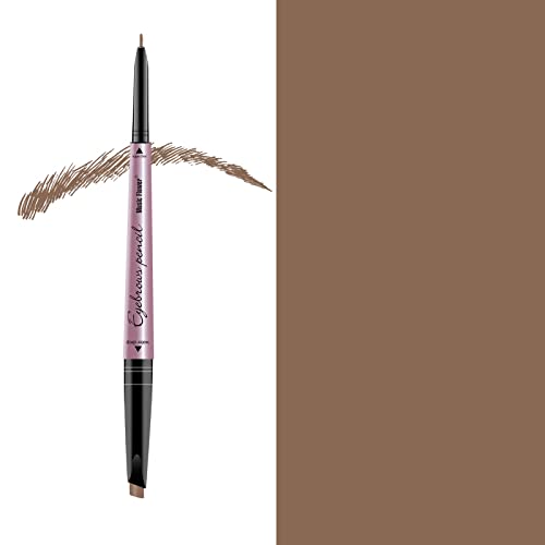 Music Flower Double Ended Eyebrow Pencil, Waterproof Brow Pen, Smudgeproof Long lasting Eye Makeup, Pack of 1, Dark Brown