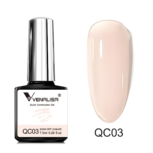 VENALISA Bulider Gel Quick Construction Base Gel Strengthener Gel Nail Polish Nude Pink Natural Color Poly Gel for Broken Nails Repair Nails