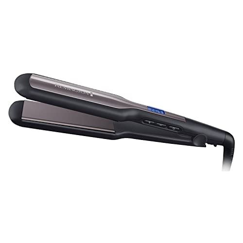 Remington Pro-Ceramic Extra Wide Plate Hair Straighteners for Longer Thicker Hair, Digital Temperature Control - S5525, Black