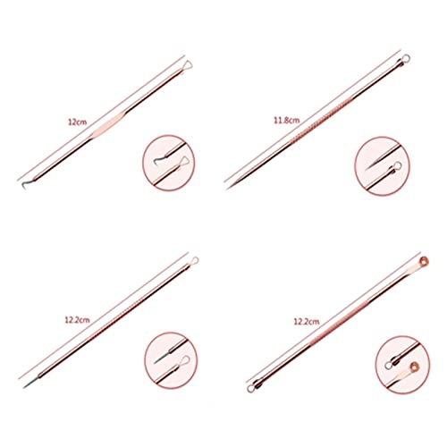 Blackhead Remover Tool, 4Pcs Comedone Extractor Tool Acne Removal Kit Pimple Popper Tool Kit Acne Needles Double Side Spot Squeezer Tool for Pimp