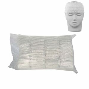 100 Pieces Non-woven Disposable Elastic Hair Wraps Disposable Hair Headbands for Home Use Hotel Spa and Hair Salon