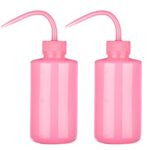 UNVOJL 2 Pieces Eyelash Washing Bottle with Cap 250ml Plastic Squeeze Bottle Eyelash Extension Tools for Beauty Salon (Pink)