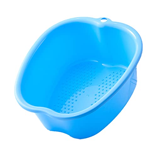 Large Foot Bath spa Bowl, Thick Sturdy Plastic Foot Basin for Pedicure, Detox and Massage, Perfect to Soak Your Feet Toe Nails and Ankles (Blue)