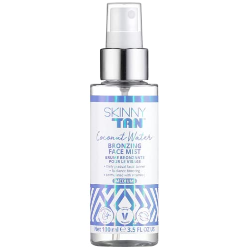 Skinny Tan Coconut Water Tanning Face Mist - Streak Free & Lightweight Fake Tan with Q10, Vitamin E, Vitamin C & Hyaluronic Acid, Cruelty-Free &