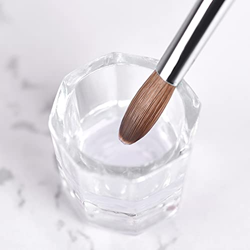 Alexnailart Kolinsky Sable Nail Brush Acrylic Brush for Acrylic Powder Nail Art Pen with Red Wooden Handle Manicure Design 12#