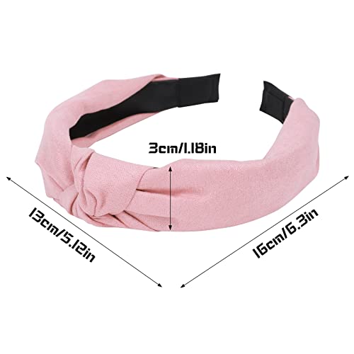 Sibba 2 PCS Headbands Tiaras Birthday Crown Black Twist Knotted Knot Vintage Headwraps Accessories Elastic Hair Bands Thick Plastic Velvet Big He