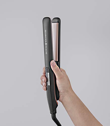 Remington Proluxe Ceramic Hair Straighteners with Pro+ Low Temperature Protective Setting and Luxury Storage Pouch, Midnight Edition, Midnight Bl