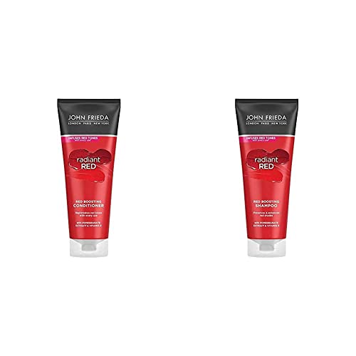 John Frieda Radiant Red Boosting Shampoo 250 ml, Shampoo for Red Hair, Colour-Boosting and Depositing Shampoo for Redheads
