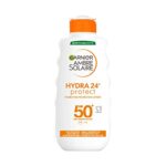 Garnier Ambre Solaire Hydra 24 Hour Protect Lotion, Water Resistant Sunscreen, With Shea Butter, Uva And Uvb Protection, Unscented, Sun Protectio