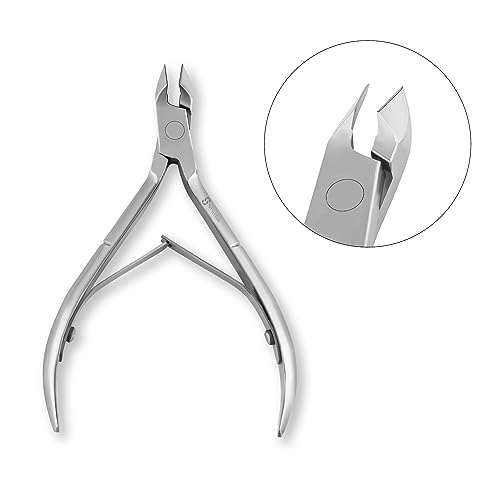 Cuticle Nipper with Cuticle Pusher Nail Cuticle Nipper Silver Stainless Steel Sharp Blades Manicure Tools with Double Spring Nail Care Pedicure N