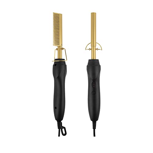 Electric Hot Comb Hair Straightener, Hair Straightening Brush with 3 Temp Settings Fast Heating, PTC Ceramic Hot Brush for Home Quick Morning Hai