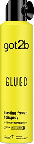 Got2b Glued Hairspray, Blasting Freeze Spray, Strong Hold Hairspray for Up to 72 Hours, Vegan, Silicone Free, 300 ml