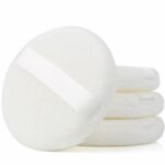 Teenitor 4 Pcs 4.13 inch Powder Puff For Body Powder Loose Powder, Ultra Soft Large Round Velour Smooth Apply Puff With Ribbon Band Handle White