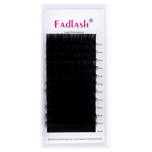 Eyelash Extensions 0.05mm D Curl Mix 8-14mm FADLASH Classic Lash Extensions 1:1 Individual Classic Eyelashes Black Matte Single Lashes Extension