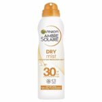 Garnier Ambre Solaire SPF 30 Dry Mist Sun Protection Spray, Water Resistant, Ultra-Light and Non-Greasy, No White Cast, For All Skin Types, 200 m