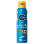 NIVEA SUN Protect & Dry Touch Refreshing Sun Mist SPF 30 (200 ml), Water-Resistant Suncream Offers Immediate UVA & UVB Protection, Transparent, L