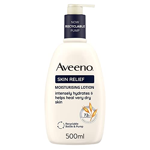 Aveeno Skin Relief Moisturising Lotion | Soothes Skin From Day 1 | For Very Dry and Irritable Skin Care | With Shea Butter and Prebiotic Oatmeal,