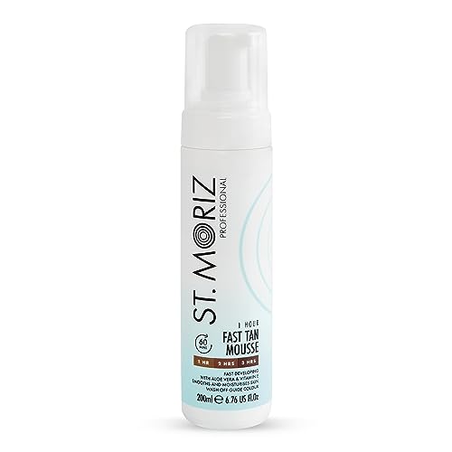 St Moriz Professional Instant 1 Hour Fast Tan Mousse | With Aloe Vera & Vitamin E | Develops in 1-3 Hours | Express Vegan Fake Tan with Guide Col