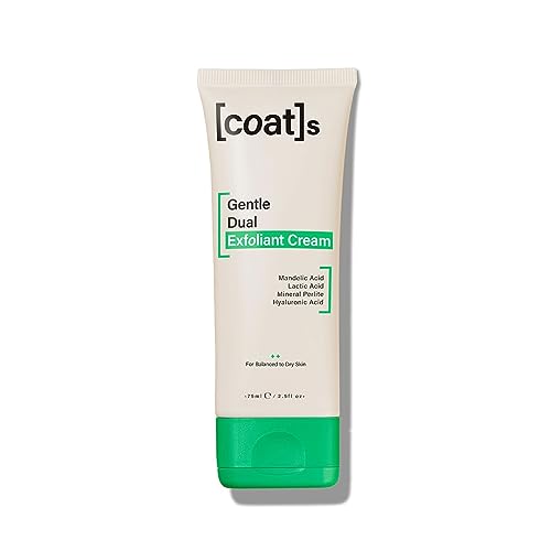 Coats Gentle Dual Exfoliant Cream Face Wash. Mandelic Acid, Lactic Acid + Hyaluronic Acid + Natural Mineral Perlite. Clinically Proven Skin Care,