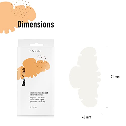 Kascin Nose Patch - Hydrocolloid Nose Pore Strips - Overnight Blackhead Remover Strip- 10 Patches Pore Strips - Made in Korea - Exract Impurities