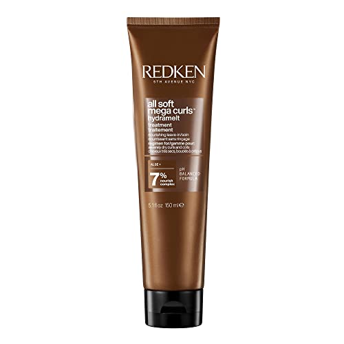 REDKEN All Soft Mega Curls, HydraMelt Leave-In Conditioner Treatment, For Dry Curly, Coily Hair, Nourishes and Adds Bounce, Shine and Definition,