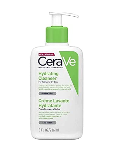 CeraVe Hydrating Cream - to - Foam Cleanser for Normal to Dry Skin with Amino Acids, Hyaluronic Acid and 3 Essential Ceramides, 236 ml
