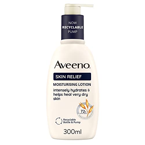 Aveeno Skin Relief Moisturising Lotion | Soothes Skin From Day 1 | For Very Dry and Irritable Skin Care | With Shea Butter and Prebiotic Oatmeal,