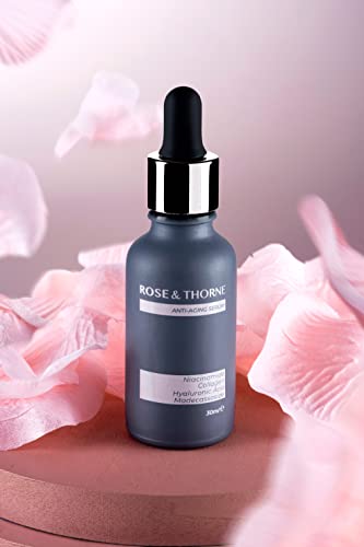 Hyaluronic acid Anti-aging Face Serum, Firming Plumping Hydrating Anti-Aging Skin Care, Rose, Beauty, Bottle with its dropper, Vegan,%100 Natural