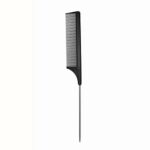 Hair Comb - a Professional Anti-static Carbon Fibre Metal-Pin Tail Comb,Heat Resistant Barber and Salon Rattail Comb with Non-skid Paddle Parting