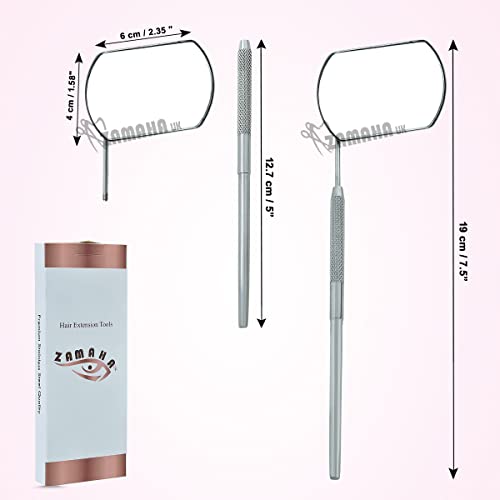 Eyelash inspection Mirror (60 X40 mm dia) - Beauty Lash Extension Tool - Large Mirror for Full View ZAMAHA UK CE