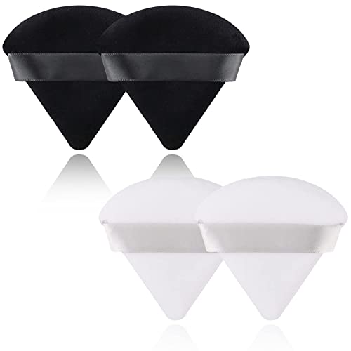 OBSGUMU 4pcs Triangle Powder Puff, Reusable Triangle Sponges for women, Powder Puffs for Pressed Powder, Loose Powder, Cosmetic, Face Foundation