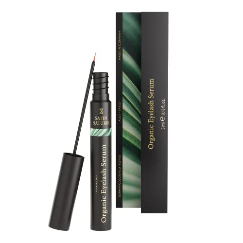 Organic Eyelash Growth Serum 5ml, Innovative Formula with Aloe Vera + Peptides for Eyelash Serum and Eyebrow Growth Serum - Hormone Free - Eye La