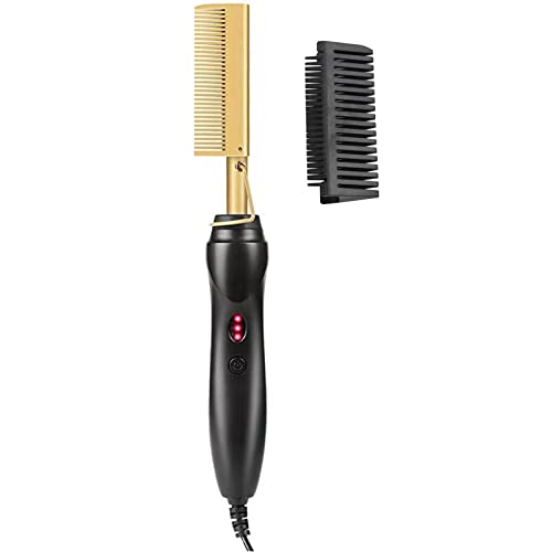 Electric Hot Comb Hair Straightener, Hair Straightening Brush with 3 Temp Settings Fast Heating, PTC Ceramic Hot Brush for Home Quick Morning Hai