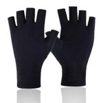 Tongyend UV Gloves for Gel Nails,UV Nail Lamp Manicure Dryer Professional Nail Art Skin Care Fingerless Gloves to Protect Hands from UV Light Lam