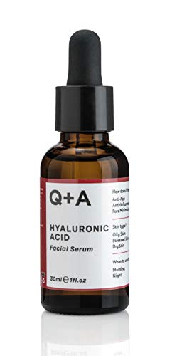 Q+A Hyaluronic Acid Facial Serum. A hydrating Hyaluronic Acid serum for healthy and plump skin. Works as a moisturiser for your face, Vegan Frien