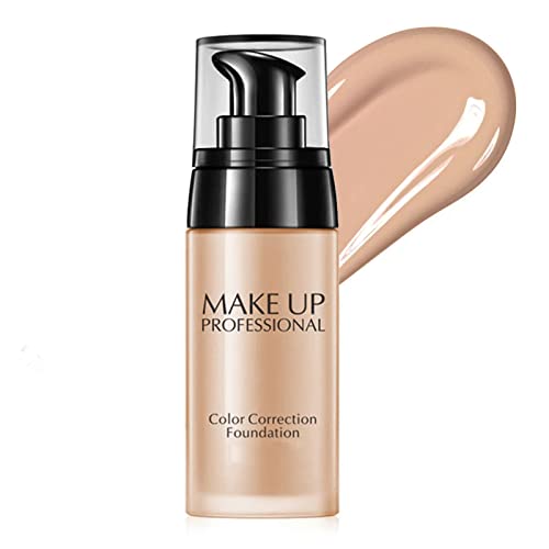 Colour Changing Foundation,Makeup Foundation, Face Foundation Full Coverage Moisturizing Waterproof Long Lasting Makeup Base Natural Coverage Fou