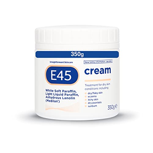 E45 Cream 350 g – E45 Cream for Dry, Irritated Skin – Moisturiser to Soothe Dry & Sensitive Skin - Dermatologically Tested Eczema Dermatitis Crea