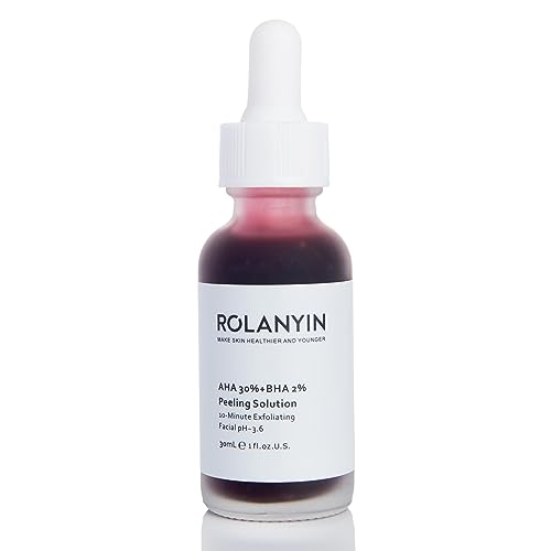 Rolanyin Peeling Solution AHA 30% + BHA 2% Exfoliating Facial Serum 30ml Fighting Blemishes Reduces Pore Congestion and Fine Lines