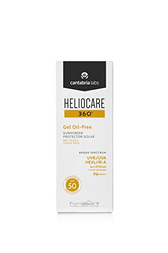 Heliocare 360 Oil-Free Gel SPF 50 50ml / Gel Sunscreen For Face/Daily UVA UVB Visible light Infrared-A Anti-Ageing Sun Protection/Combination Oil