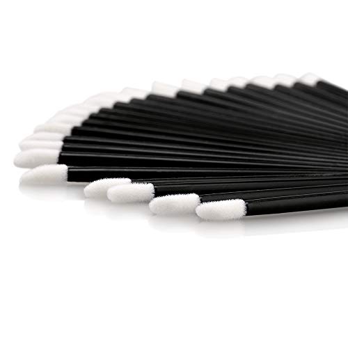 G2PLUS 100 PCS Disposable Lip Brushes - Black Disposable Lip Wands - Lipstick Lip Applicator Wands for Lips, Eyes and Makeup Application