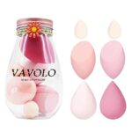 6pcs Daiso Pink Series Multi-color Makeup Sponge Set, Foundation Blending Beauty Blender, Flawless for Liquid Creams and Powders (A-Pink)