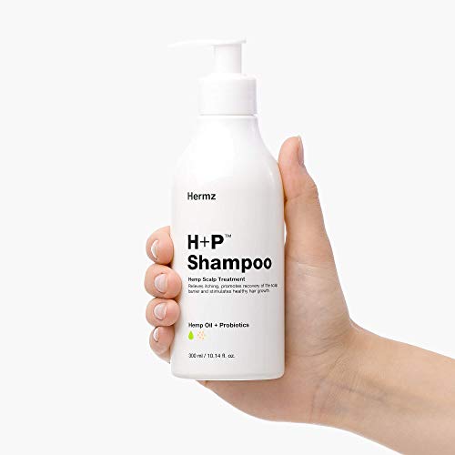 Hermz H+P Antimicrobial Shampoo: Hemp, Probiotics & Salicylic Acid - Deeply Nourishing Scalp, Therapeutic Treatment of Seborrhoeic Dermatitis and