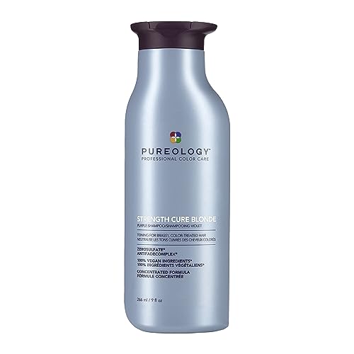 Pureology Strength Cure Blonde, Purple Shampoo, Restore & Tone for Brassy Blonde Hair, Vegan Formulas, Sulphate Free for a Gentle Cleanse