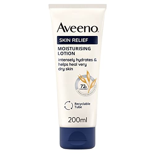 Aveeno Skin Relief Moisturising Lotion | Soothes Skin From Day 1 | For Very Dry and Irritable Skin Care | With Shea Butter and Prebiotic Oatmeal,