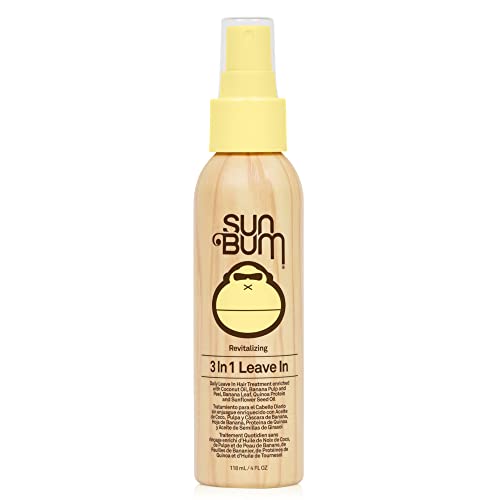 Sun Bum Revitalizing 3 in 1 Leave In Conditioner Spray, Vegan and Color Safe with UV Protection, Detangles and Reduces Frizz, 118ml