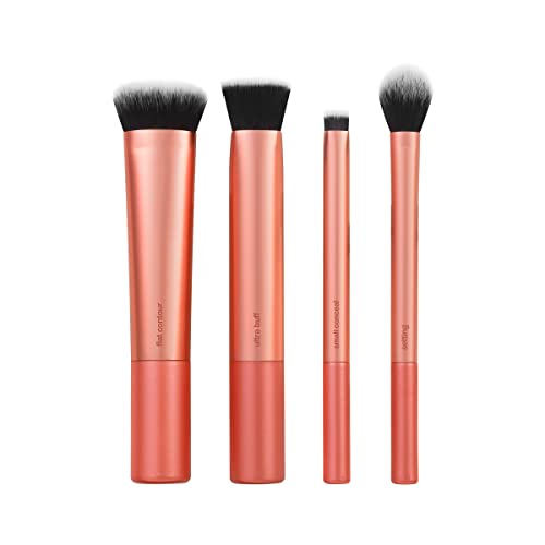 Real Techniques Face Base Makeup Brush Kit, For Concealer, Foundation, & Contour, Works With Liquid, Cream & Powder Products, Staples For Blendin