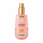 Garnier Ambre Solaire Invisible Protect Glow Transparent Sun Cream Spray SPF30, Quick Dry, High Sun Protection Factor 30, Water Resistant, Non St