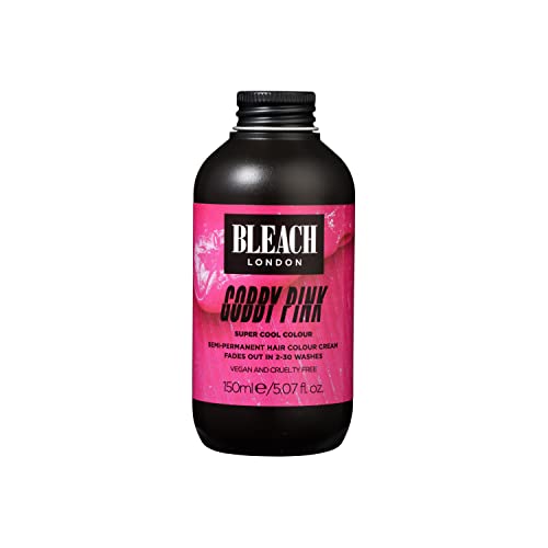 BLEACH LONDON Gobby Pink Semi-Permanent Hair Colour Cream - Bubblegum Pink, Vegan, Cruelty Free, Vibrant Temporary Dye 150 ml