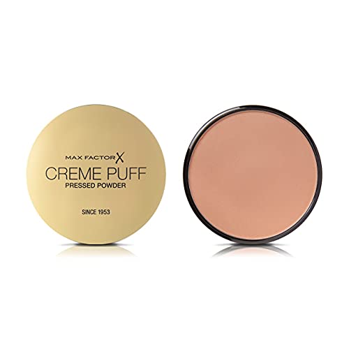 Max Factor Creme Puff Pressed Compact Powder, Glowing Formula for All Skin Types, 005 Translucent Matte, 21 g