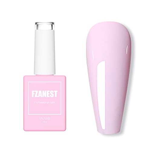FZANEST Gel Nail Polish Soak Off LED UV Jelly Milky Clear Natural Gel Polish Varnish Nail Art Manicure (Cover Nude)